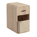 Meuble de rangement en bois avec tiroir et compartiment en tissu